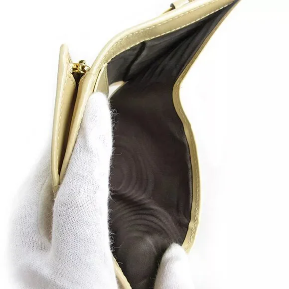 GUCCI HorsebitTri-fold wallet compact wallet beige leather Wallets